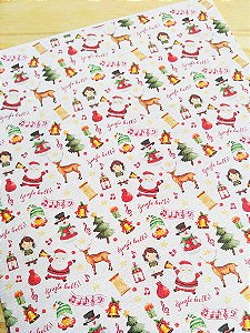 Papel Crepom de Natal 22 - Canções de Natal - 30 unid