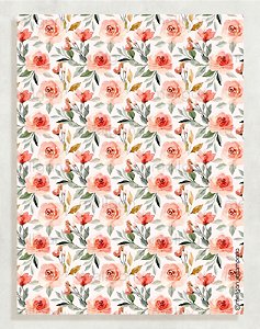 Papel Crepom Floral 02 - Vermelho - 30 unid