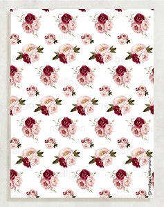 Papel Crepom Floral 05 - Marsala - 30 unid