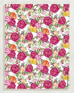 Papel Crepom Floral 10 - Multicor - 30 unid