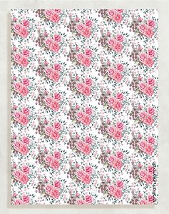 Papel Crepom Floral 13 - Rosa e Cinza - 30 unid