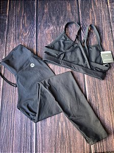 Conjunto Fitness Poliamida Feminino Preto