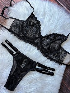 Conjunto de Renda Preto