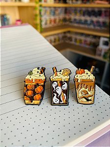 Pin - Sorvete, Chapéu de Mago, Fantasma e Abóbora (Halloween).
