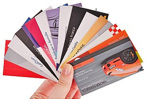 CARTÃO DE VISITA 250G COUCHÊ 4/0 9X5 - 1000 unidades