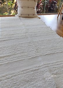 Tapete Peludo Algodão Quarto Lines Max Cru 80 x 150