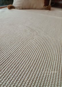 Tapete Artesanal Algodão Sala Quarto Slim Branco Cru 150 x 200
