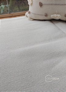 Tapete Artesanal Algodão Quarto Slim Branco Cru 080 x 150