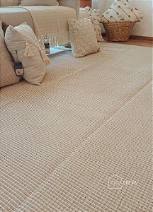 Tapete Artesanal Algodão Sala Quarto Slim Areia 200 X 300