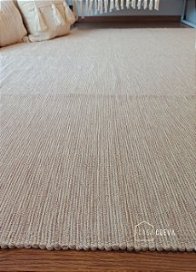 Tapete Artesanal Algodão Sala Quarto Slim Nude Mesclado 150 x 200