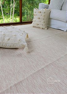 Tapete Artesanal Algodão Sala Quarto Slim Nude Mesclado 200 x 300