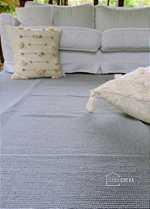 Tapete Artesanal Algodão Sala Quarto Slim Cinza 200 x 300