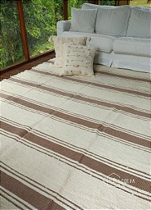 Tapete Peludo Algodão Sala Quarto Lines Max Caramelo 200 x 250