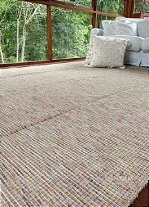 Tapete Artesanal Algodão Sala Slim Aurora Deserto 200 x 300