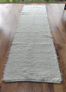 Tapete Passadeira Algodão Cru Peludo Quarto 50 x 150
