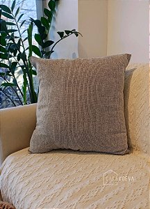 Almofada Algodão Decorativa Basic Marrom Cru 45x45