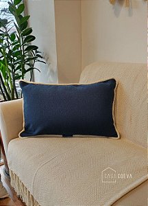 Capa de Almofada Atelier Cordão Retangular Azul Marinho 50x30