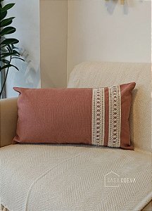 Capa de Almofada Atelier Renda Retangular Rosé 50 x 30