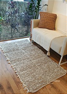 Tapete Artesanal Algodão Beira Cama Versatto Caramelo Cru 80 x 140
