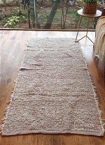 Tapete Artesanal Algodão Beira Cama Versatto Rose Cru 80 x 150