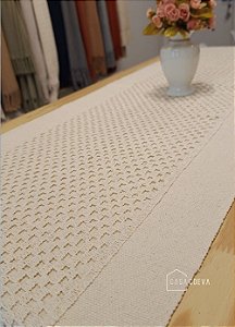 Caminho de Mesa Renda Algodão Cru 40 x 210