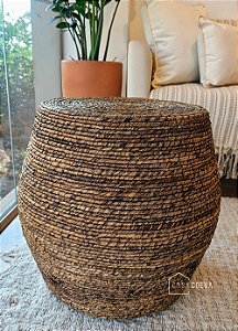 Puff Artesanal Rústico Fibra de Bananeira 45 x 45