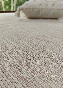 Tapete Artesanal Algodão Sala Quarto Slim Nude Mesclado 250 x 300