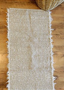 Tapete Artesanal Algodão Passadeira Versatto Nude Cru 50 x 150