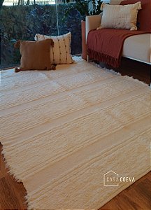 Tapete Peludo Algodão Sala Quarto Lines Max Cru 200 X 290