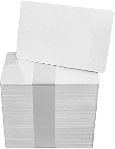 Cartão em PVC Branco Espessura 0,76mm (8,6cm x 5,5cm) C/ 1000 Unidades