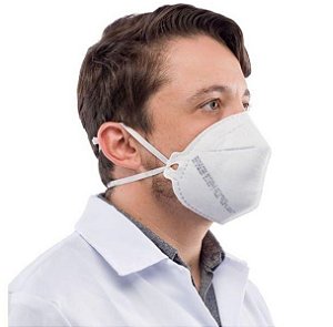 Máscara PFF2 S de Proteção Facial Sem Válvula - Branca