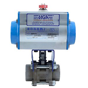 VALVULA DE ESFERA TRIPARTIDA 3/4 NPT CL300 ATUADA - MGA