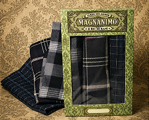 Kit Alteza 3 lenços masculinos de Bolso MAGNÂNIMO escuros 100% algodão.