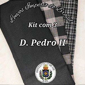 Kit Nº2 Dom Pedro II com 3 lenços grandes Império do Brasil 100% algodão.