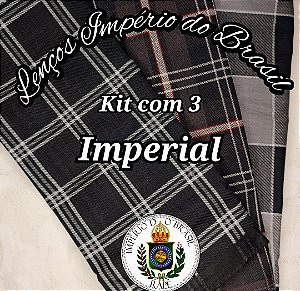 Kit Nº3 Imperial com 3 lenços grandes Império do Brasil 100% algodão.