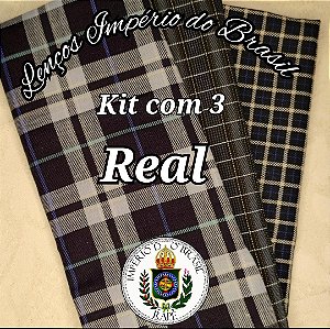Kit Nº4 Real com 3 lenços grandes Império do Brasil 100% algodão. 