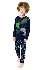 Pijama Infantil Masculino Malha Dinossauro Brilha no Escuro 207818