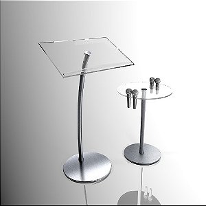 PÚLPITO INOX Mod. HILLSONG - com mesinha