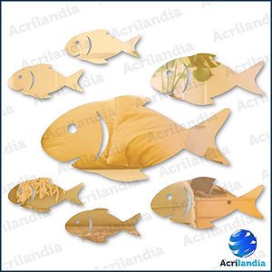 ESPELHO DECORATIVO PEIXE – 7 peças