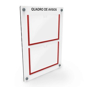 Quadro de Aviso em MDF - 2 folha A4 Horizontal