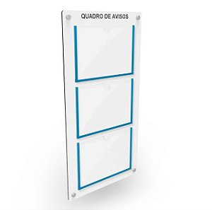 Quadro de Aviso em MDF - 3 folha A4 Horizontal