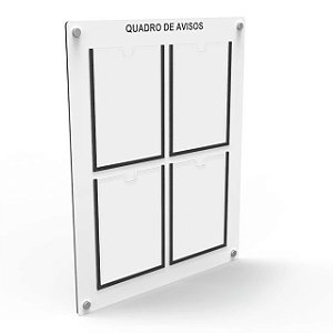 Quadro de Aviso em MDF - 4 folha A4 Vertical