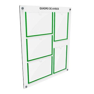 Quadro de Aviso em MDF 5 folhas - 3 Horizontais e 2 Verticais
