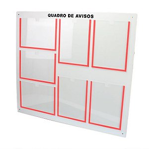 Quadro de Aviso em MDF 7 folhas - 3 Horizontais 4 verticais A4