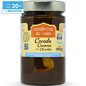 Cocada Cremosa com Chocolate Diet Sem Adição de Açúcar Essência do Vale 390g