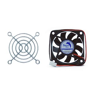 Kit Cooler DC Fan 60x60x15mm 12V Alta Rotação Sleeve/Bucha + Grade de Proteção para Micro ventilador 60x60mm | Botto Brazil