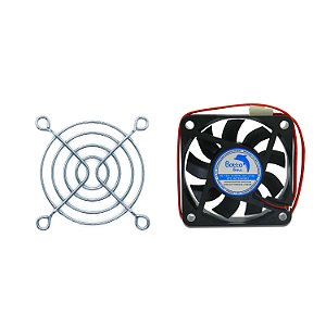 Kit Cooler DC Fan 60x60x15mm 24V Alta Rotação Sleeve/Bucha + Grade de Proteção para Micro ventilador 60x60mm | Botto Brazil