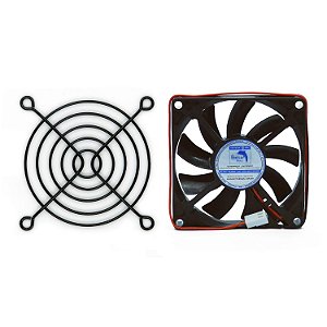 Kit Cooler 80x80x15mm 12V Waterproof Alta Rotação Sleeve/Bucha + Grade para Cooler 80x80mm | Botto Brazil
