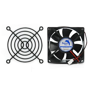 Kit Cooler 80x80x25mm 12V Alta Rotação Sleeve/Bucha + Grade para Cooler 80x80mm | Botto Brazil