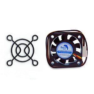 Kit Cooler DC Fan 40x40x10mm 24V Alta Rotação 3 Fios Com Função FG Tacômetro/Conta-giros + Grade de Proteção 40x40mm | Botto Brazil